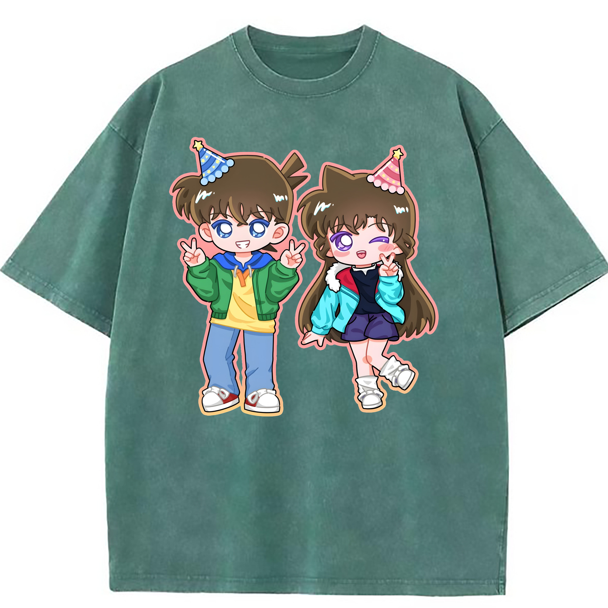 （画像用） 名探偵コナン 毛利 蘭 もうり らん、モーリ ラン Detective Conan Rachel Moore 綿100% ヴィンテージ風 半袖Tシャツ（フロントプリント）